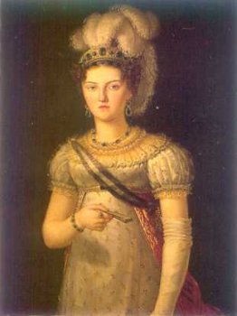 Retrato oficial de Maria Josefa de Sajonia sosteniendo un abanico en su mano derecha