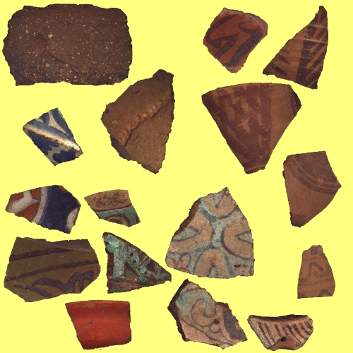 Fragmentos de cerámica encontrados en torno al castillo de La Riba de Santiuste