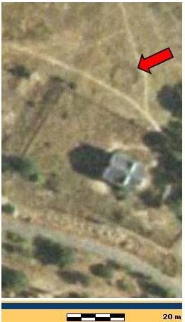 Imagen aérea donde se aprecia una estructura circular en La Raposera